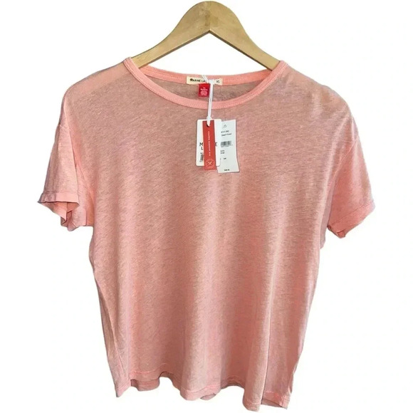 MARINE LAYER | NWT Hemp Cotton Oversized Tee Shirt | Orange Short Sleeve Top XS - Picture 4 of 8